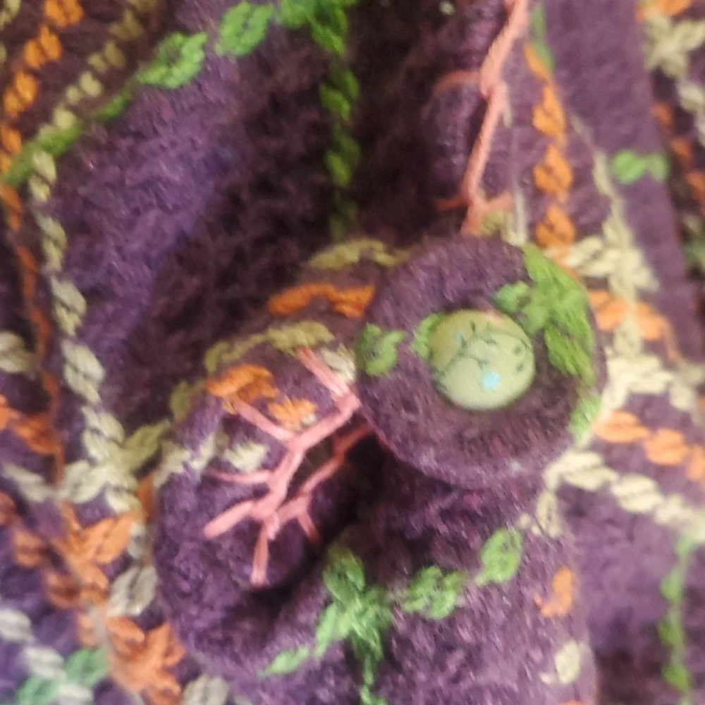 Oversized Plaid Hobo Bag Purple with Orange and Green Trim